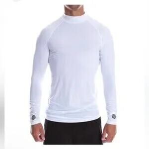 SPARMS SP Full Body Warm Mock High Neck Long Sleeve UV Sun Shirt White NWT XL